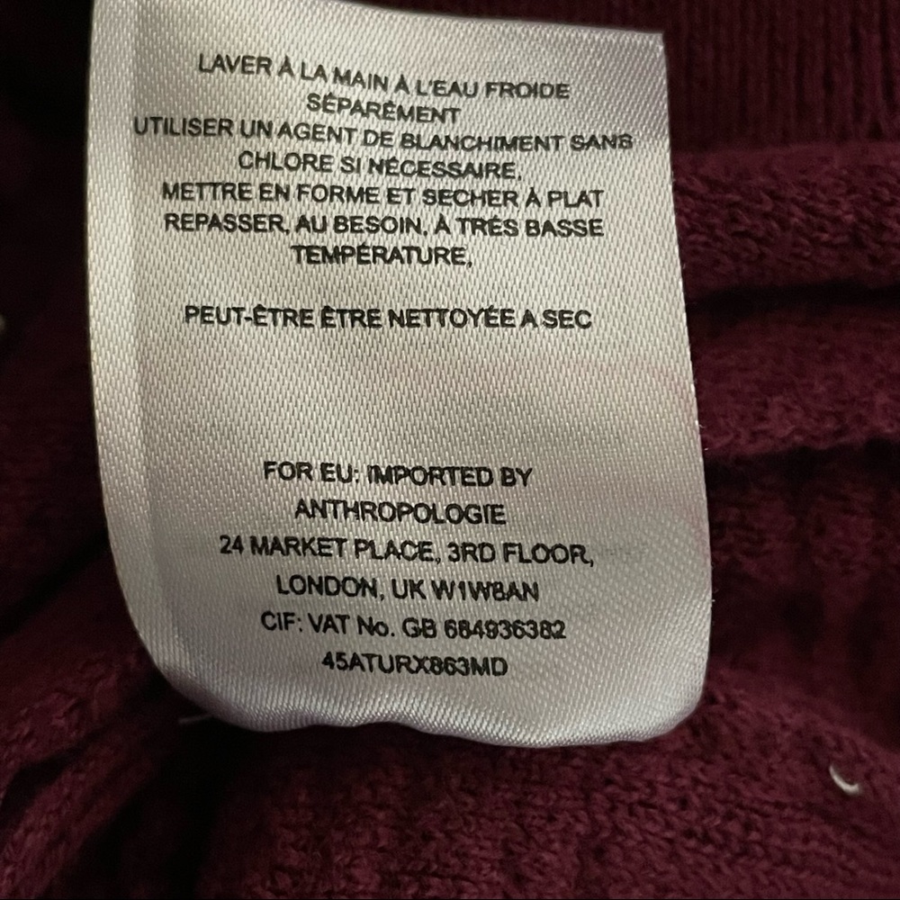 Anthropologie Moth Textured Zippered Sweater Sweatshirt - Picture 5 of 5
